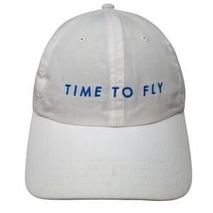 Time To Fly Snapback Cap White One Size Adjustable Embroidered Hoka One One